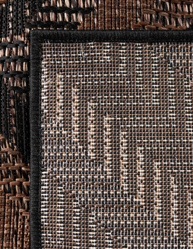 Brown 5' 3 x 8' Outdoor Modern Rectangle Area Rug Weather Resistant for Patio, Deck, Terrace, Balcony, Porch 100% Polypropylene Modern Outside Carpet for Sale at Rug Engine
