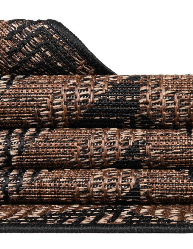 Brown 3' 3 x 5' 1 Outdoor Modern Rectangle Area Rug Weather Resistant for Patio, Deck, Terrace, Balcony, Porch 100% Polypropylene Modern Outside Carpet for Sale at Rug Engine