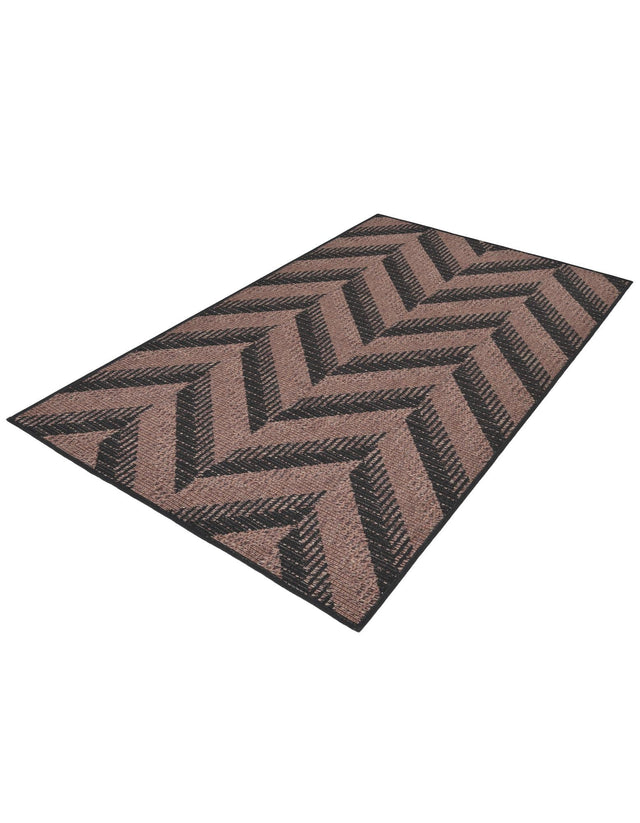 Brown 3' 3 x 5' 1 Outdoor Modern Rectangle Area Rug Weather Resistant for Patio, Deck, Terrace, Balcony, Porch 100% Polypropylene Modern Outside Carpet for Sale at Rug Engine