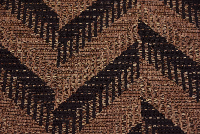 Brown 2' 2 x 6' Outdoor Modern Runner Area Rug Weather Resistant for Patio, Deck, Terrace, Balcony, Porch 100% Polypropylene Modern Outside Carpet for Sale at Rug Engine