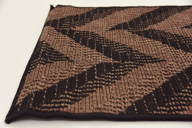 Brown 2' 2 x 6' Outdoor Modern Runner Area Rug Weather Resistant for Patio, Deck, Terrace, Balcony, Porch 100% Polypropylene Modern Outside Carpet for Sale at Rug Engine