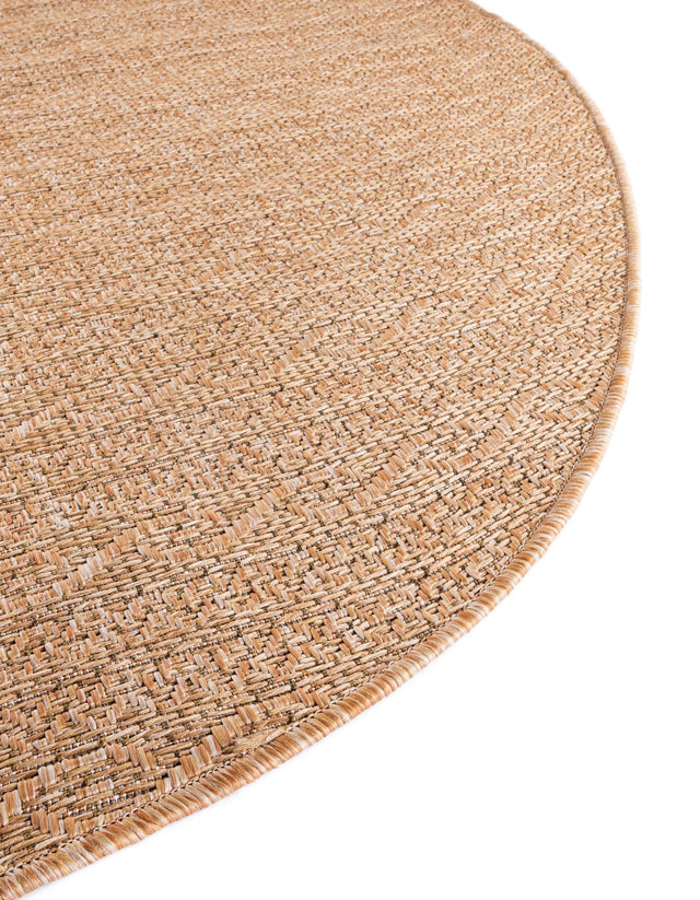 Light Brown 6' x 6' Outdoor Modern Round Area Rug Weather Resistant for Patio, Deck, Terrace, Balcony, Porch 100% Polypropylene Modern Outside Carpet for Sale at Rug Engine