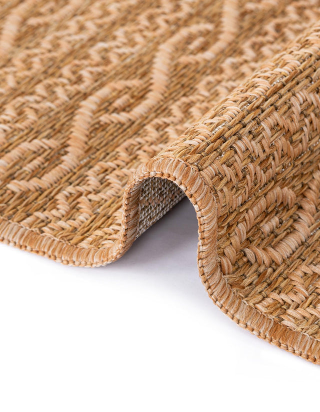Light Brown 2' 2 x 6' 1 Outdoor Modern Runner Area Rug Weather Resistant for Patio, Deck, Terrace, Balcony, Porch 100% Polypropylene Modern Outside Carpet for Sale at Rug Engine