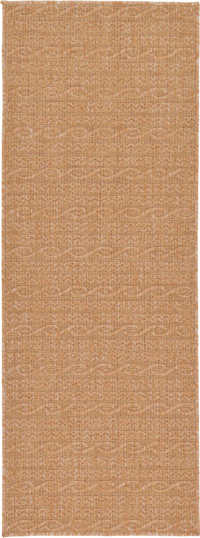 Light Brown 2' 2 x 6' 1 Outdoor Modern Runner Area Rug Weather Resistant for Patio, Deck, Terrace, Balcony, Porch 100% Polypropylene Modern Outside Carpet for Sale at Rug Engine