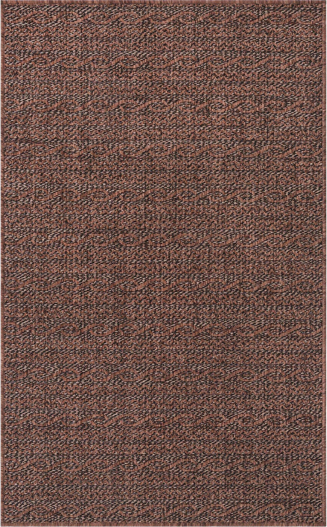 Brown 3' 3 x 5' 1 Outdoor Modern Rectangle Area Rug Weather Resistant for Patio, Deck, Terrace, Balcony, Porch 100% Polypropylene Modern Outside Carpet for Sale at Rug Engine