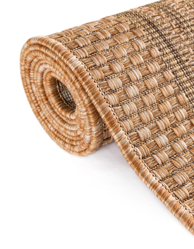 Light Brown 6' 1 x 6' 1 Outdoor Border Square Area Rug Weather Resistant for Patio, Deck, Terrace, Balcony, Porch 100% Polypropylene Classic Bordered Carpet for Sale at Rug Engine