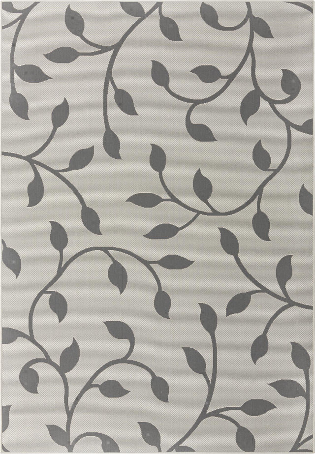 Gray 7' 1 x 10' Outdoor Botanical Rectangle Area Rug Weather Resistant for Patio, Deck, Terrace, Balcony, Porch Polypropylene Garden Floral Tropical Carpet for Sale at Rug Engine