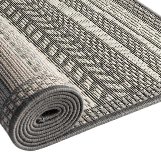 Gray 3' 3 x 5' 1 Outdoor Border Rectangle Area Rug Weather Resistant for Patio, Deck, Terrace, Balcony, Porch 100% Polypropylene Classic Bordered Carpet for Sale at Rug Engine
