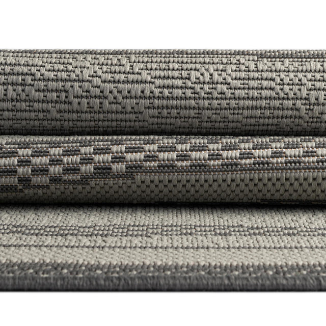 Gray 3' 3 x 5' 1 Outdoor Border Rectangle Area Rug Weather Resistant for Patio, Deck, Terrace, Balcony, Porch 100% Polypropylene Classic Bordered Carpet for Sale at Rug Engine