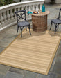 Beige 2' 2 x 3' 1 Outdoor Border Rectangle Rug
