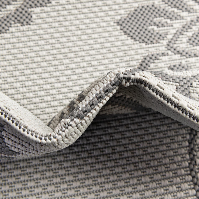 Gray 6' 1 x 6' 1 Outdoor Botanical Square Area Rug Weather Resistant for Patio, Deck, Terrace, Balcony, Porch