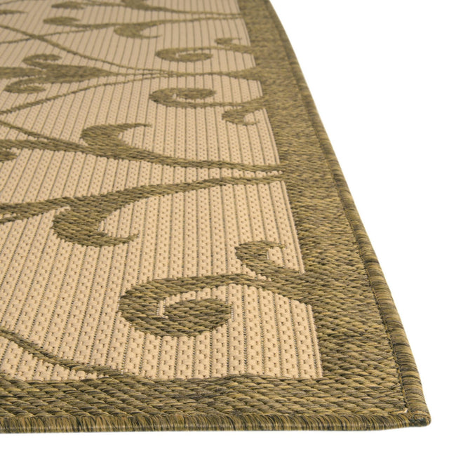 Brown 8' x 11' 4 Outdoor Botanical Rectangle Area Rug Weather Resistant for Patio, Deck, Terrace, Balcony, Porch Polypropylene Garden Floral Tropical Carpet for Sale at Rug Engine