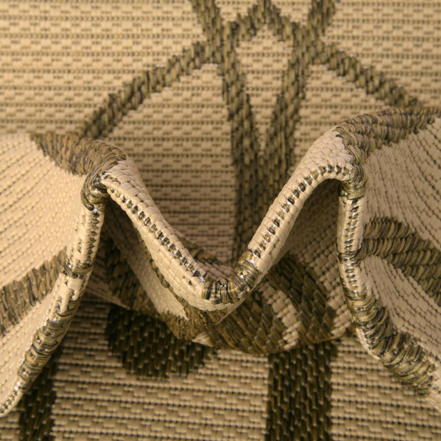 Brown 5' 3 x 8' Outdoor Botanical Rectangle Area Rug Weather Resistant for Patio, Deck, Terrace, Balcony, Porch Polypropylene Garden Floral Tropical Carpet for Sale at Rug Engine