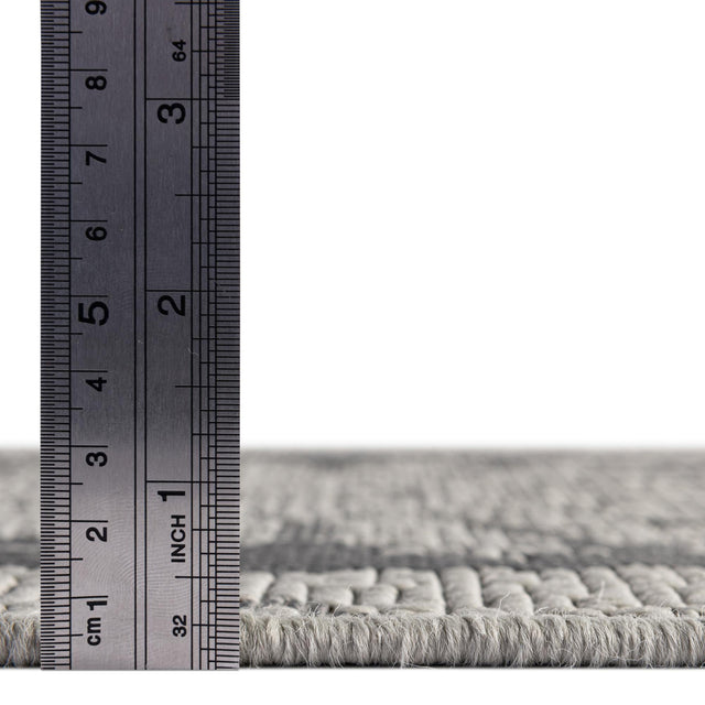 Gray 5' 3 x 8' Outdoor Botanical Rectangle Area Rug Weather Resistant for Patio, Deck, Terrace, Balcony, Porch