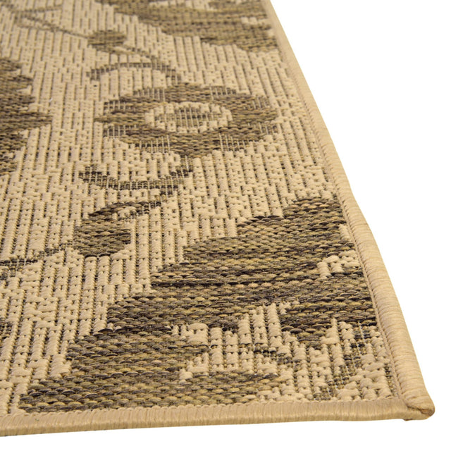 Brown 6' x 9' Outdoor Botanical Rectangle Area Rug Weather Resistant for Patio, Deck, Terrace, Balcony, Porch Polypropylene Garden Floral Tropical Carpet for Sale at Rug Engine