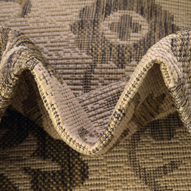 Brown 5' 3 x 8' Outdoor Botanical Rectangle Area Rug Weather Resistant for Patio, Deck, Terrace, Balcony, Porch Polypropylene Garden Floral Tropical Carpet for Sale at Rug Engine