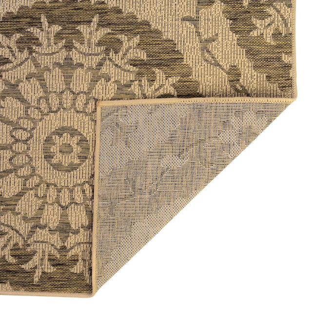 Brown 5' 3 x 8' Outdoor Botanical Rectangle Area Rug Weather Resistant for Patio, Deck, Terrace, Balcony, Porch Polypropylene Garden Floral Tropical Carpet for Sale at Rug Engine