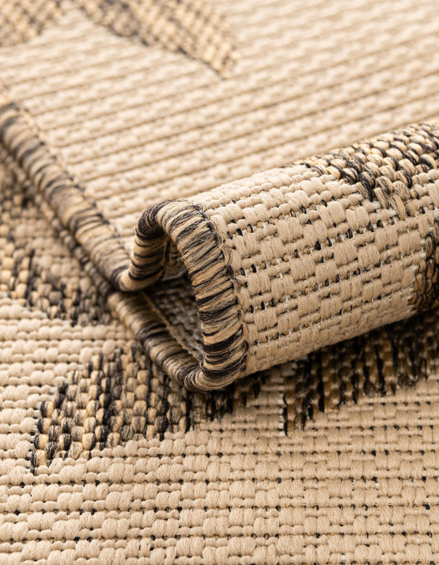 Beige 7' x 10' Outdoor Botanical Rectangle Area Rug Weather Resistant for Patio, Deck, Terrace, Balcony, Porch Polypropylene Garden Floral Tropical Carpet for Sale at Rug Engine