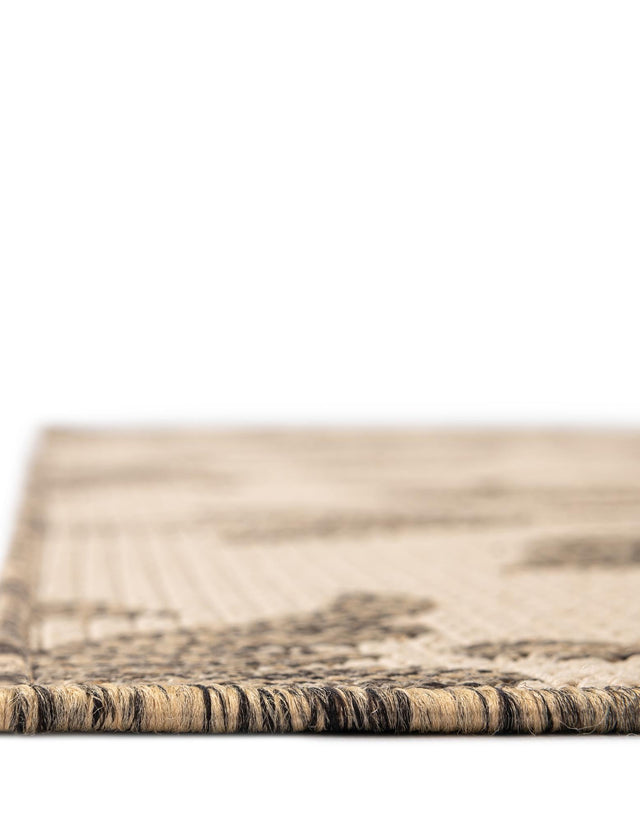 Beige 7' x 10' Outdoor Botanical Rectangle Area Rug Weather Resistant for Patio, Deck, Terrace, Balcony, Porch Polypropylene Garden Floral Tropical Carpet for Sale at Rug Engine