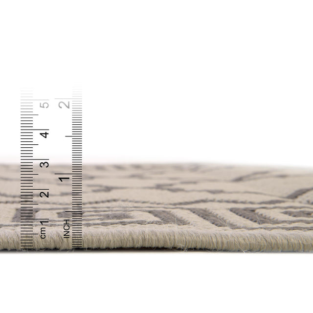 Gray 6' 1 x 6' 1 Outdoor Trellis Square Area Rug Weather Resistant for Patio, Deck, Terrace, Balcony, Porch Geometric Design Water Safe Outside Carpet for Sale at Rug Engine