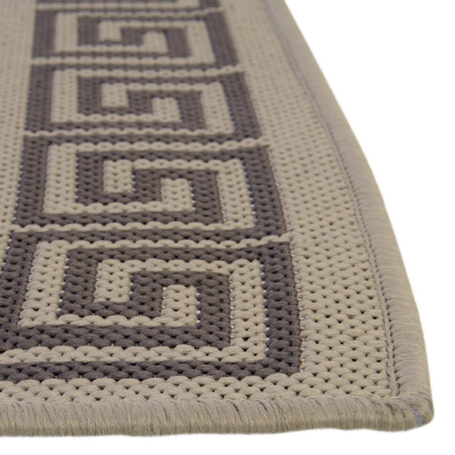 Gray 6' 1 x 6' 1 Outdoor Trellis Square Area Rug Weather Resistant for Patio, Deck, Terrace, Balcony, Porch Geometric Design Water Safe Outside Carpet for Sale at Rug Engine