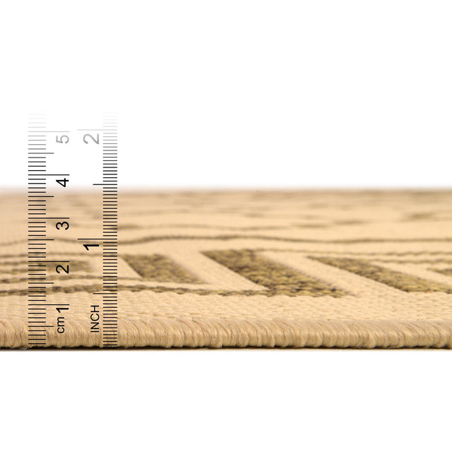 Beige 6' 1 x 6' 1 Outdoor Trellis Square Area Rug Weather Resistant for Patio, Deck, Terrace, Balcony, Porch Geometric Design Water Safe Outside Carpet for Sale at Rug Engine