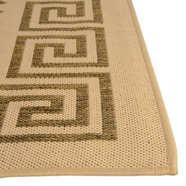 Beige 6' 1 x 6' 1 Outdoor Trellis Square Area Rug Weather Resistant for Patio, Deck, Terrace, Balcony, Porch Geometric Design Water Safe Outside Carpet for Sale at Rug Engine