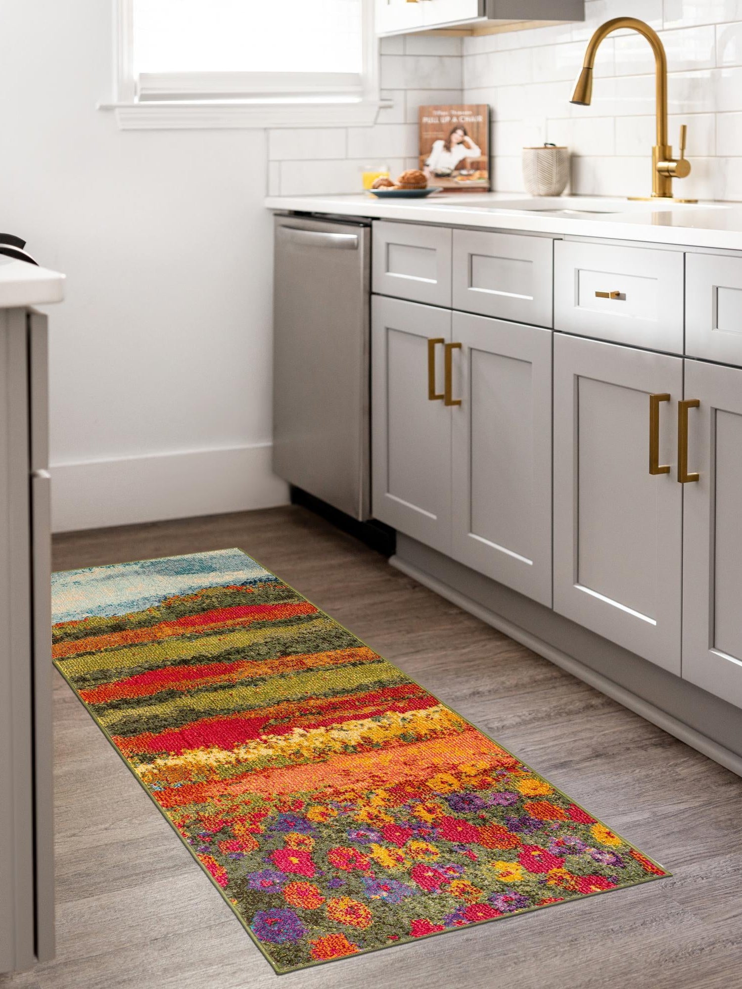 Multicolor 2' 7 x 10' Estrella Runner Area Rug 100% Polypropylene Non-Shedding Stain Resistant Carpet Colorful Modern Abstract Design Easy Clean for Home Decor for Sale at Rug Engine