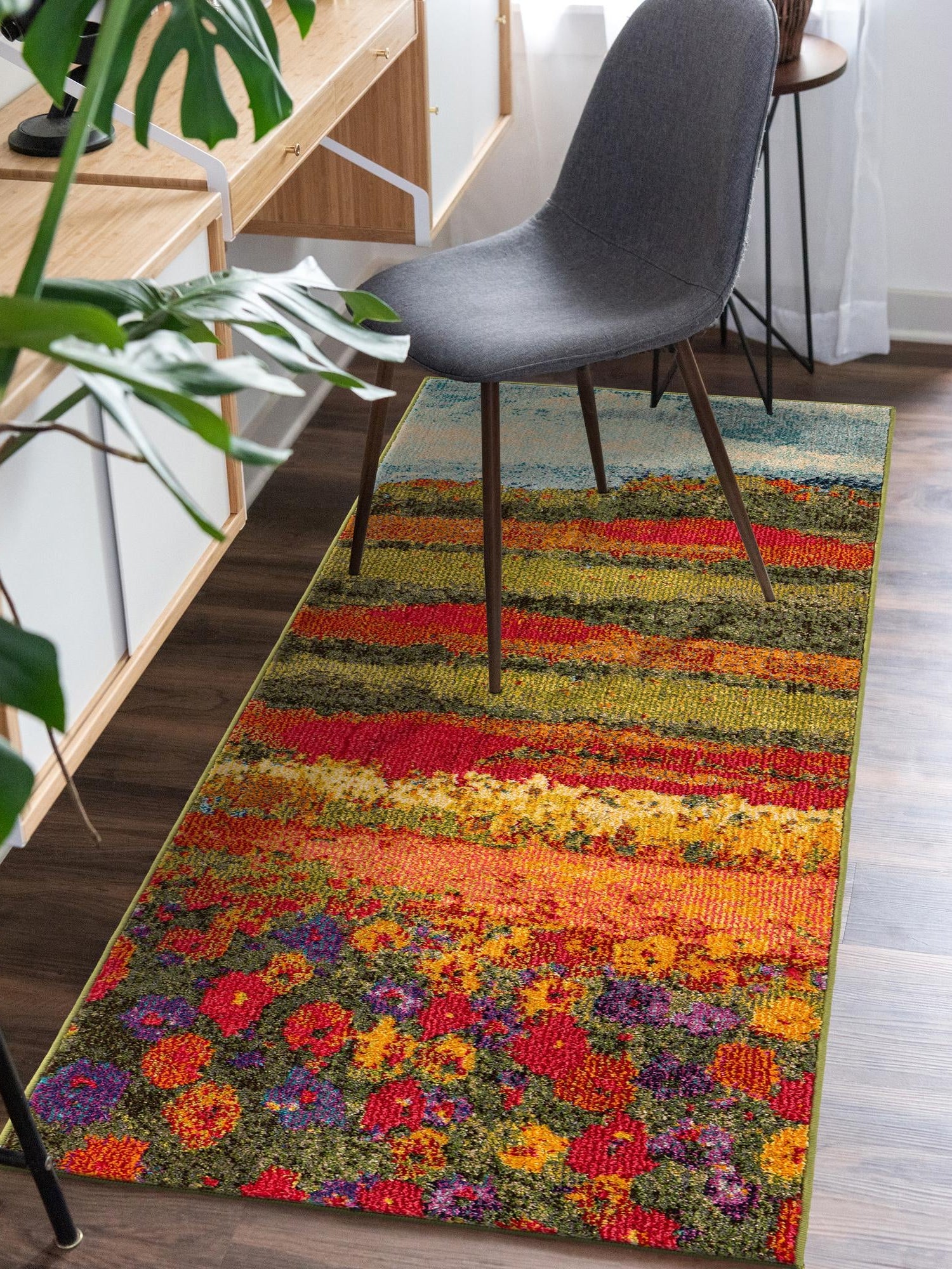 Multicolor 2' 7 x 10' Estrella Runner Area Rug 100% Polypropylene Non-Shedding Stain Resistant Carpet Colorful Modern Abstract Design Easy Clean for Home Decor for Sale at Rug Engine