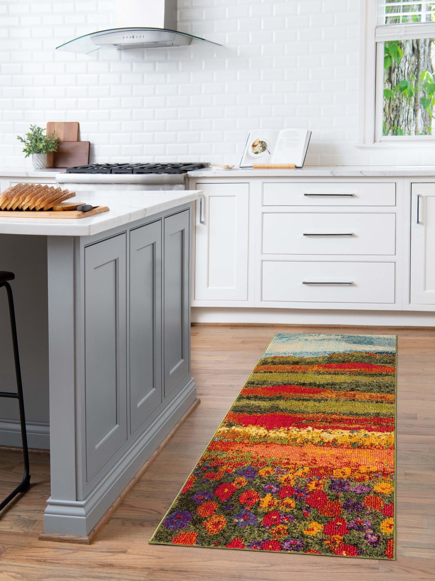 Multicolor 2' 7 x 10' Estrella Runner Area Rug 100% Polypropylene Non-Shedding Stain Resistant Carpet Colorful Modern Abstract Design Easy Clean for Home Decor for Sale at Rug Engine