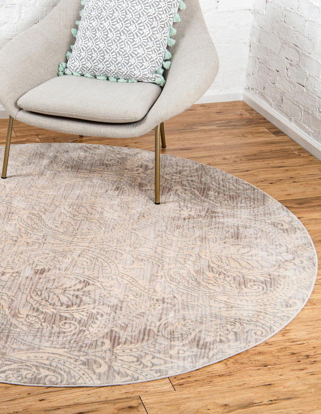 Gray 6' 1 x 6' 1 Paris Round Area Rug