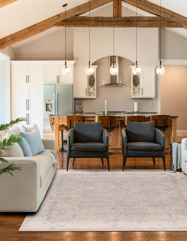 Beige 8' x 8' Paris Square Area Rug