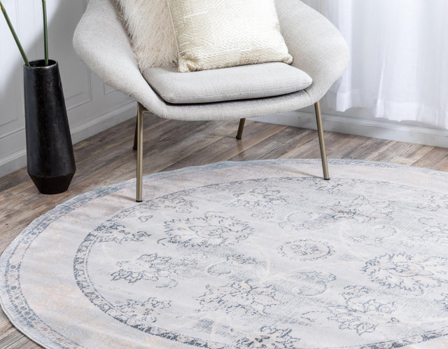 Light Blue 6' 1 x 6' 1 Paris Round Area Rug