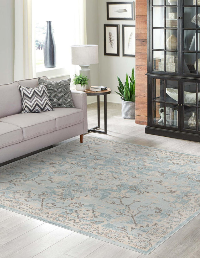 Light Blue 8' x 8' Paris Square Area Rug