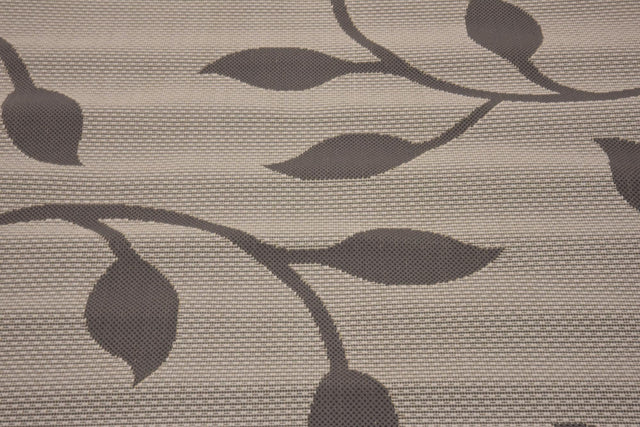Gray 6' 1 x 6' 1 Outdoor Botanical Round Area Rug Weather Resistant for Patio, Deck, Terrace, Balcony, Porch Polypropylene Garden Floral Tropical Carpet for Sale at Rug Engine