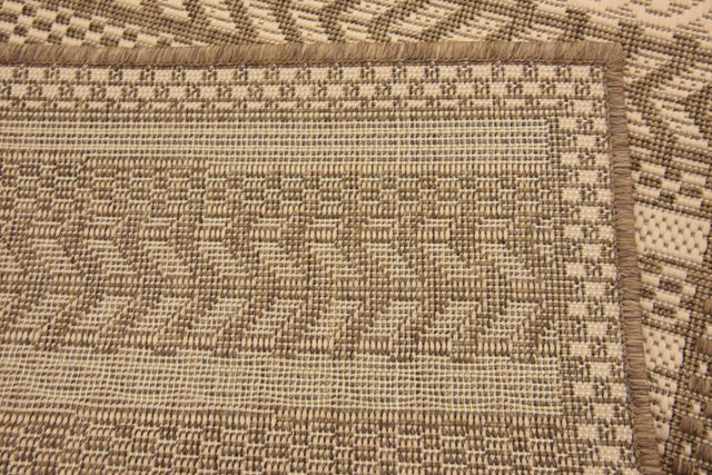 Beige 2' 2 x 3' 1 Outdoor Border Rectangle Area Rug Weather Resistant for Patio, Deck, Terrace, Balcony, Porch 100% Polypropylene Classic Bordered Carpet for Sale at Rug Engine
