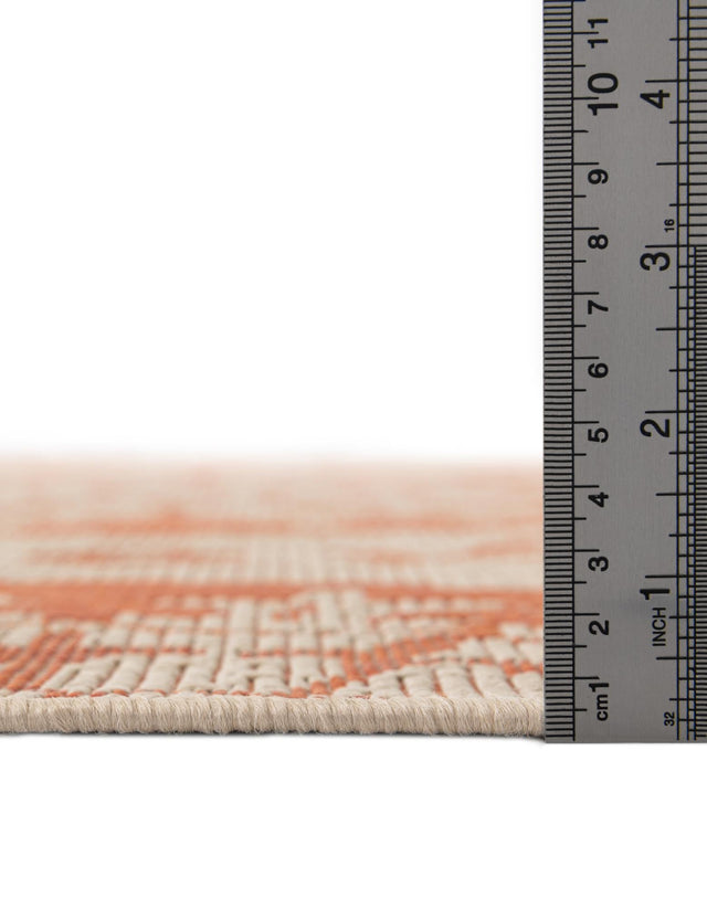 Terracotta 2' 2 x 6' Outdoor Botanical Runner Area Rug Weather Resistant for Patio, Deck, Terrace, Balcony, Porch Polypropylene Garden Floral Tropical Carpet for Sale at Rug Engine