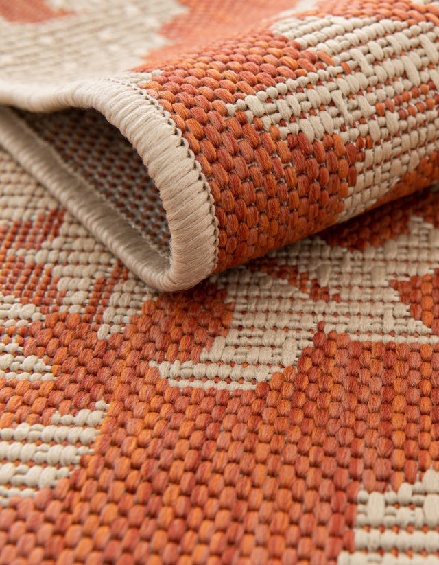 Terracotta 2' 2 x 6' Outdoor Botanical Runner Area Rug Weather Resistant for Patio, Deck, Terrace, Balcony, Porch Polypropylene Garden Floral Tropical Carpet for Sale at Rug Engine