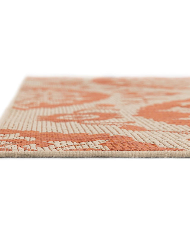 Terracotta 2' 2 x 6' Outdoor Botanical Runner Area Rug Weather Resistant for Patio, Deck, Terrace, Balcony, Porch Polypropylene Garden Floral Tropical Carpet for Sale at Rug Engine