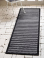 Gray 2' 2 x 6' Outdoor Border Runner Area Rug Weather Resistant for Patio, Deck, Terrace, Balcony, Porch