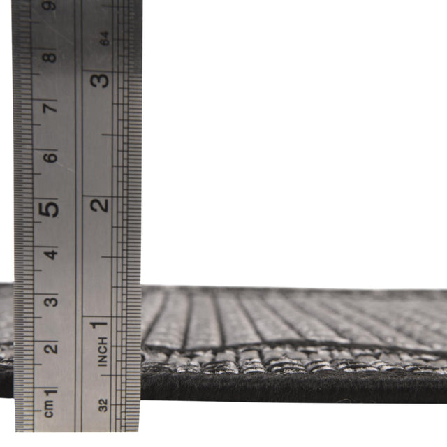 Gray 3' 3 x 5' Outdoor Border Rectangle Area Rug Weather Resistant for Patio, Deck, Terrace, Balcony, Porch