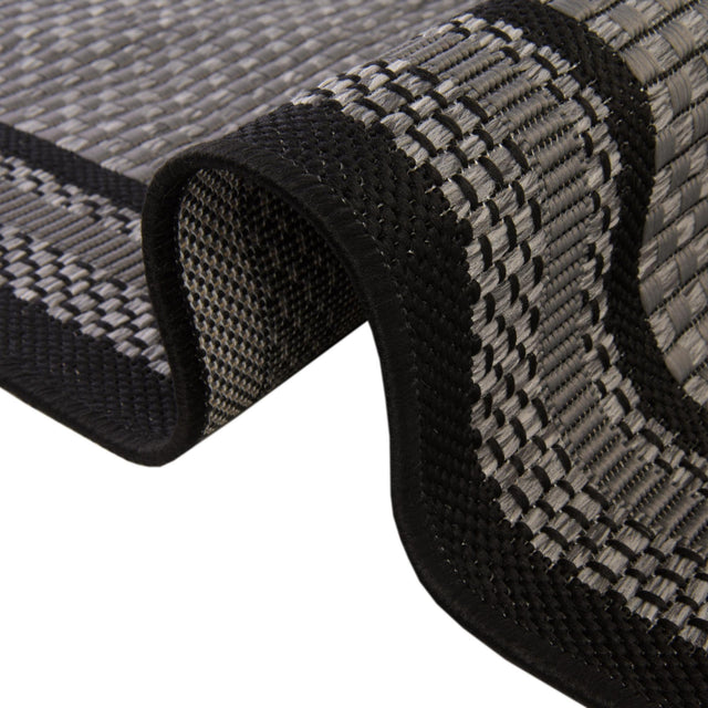 Gray 7' 10 x 10' Outdoor Border Rectangle Area Rug Weather Resistant for Patio, Deck, Terrace, Balcony, Porch 100% Polypropylene Classic Bordered Carpet for Sale at Rug Engine