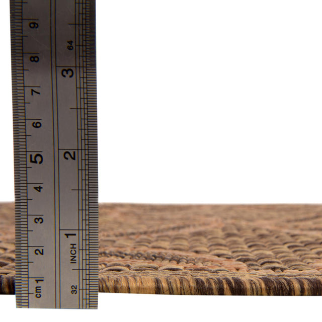 Light Brown 6' 1 x 6' 1 Outdoor Trellis Square Area Rug Weather Resistant for Patio, Deck, Terrace, Balcony, Porch Geometric Design Water Safe Outside Carpet for Sale at Rug Engine