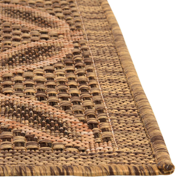 Light Brown 6' 1 x 6' 1 Outdoor Trellis Square Area Rug Weather Resistant for Patio, Deck, Terrace, Balcony, Porch Geometric Design Water Safe Outside Carpet for Sale at Rug Engine