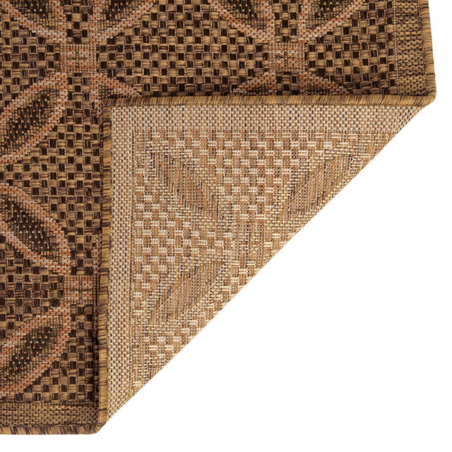 Light Brown 6' 1 x 6' 1 Outdoor Trellis Square Area Rug Weather Resistant for Patio, Deck, Terrace, Balcony, Porch Geometric Design Water Safe Outside Carpet for Sale at Rug Engine
