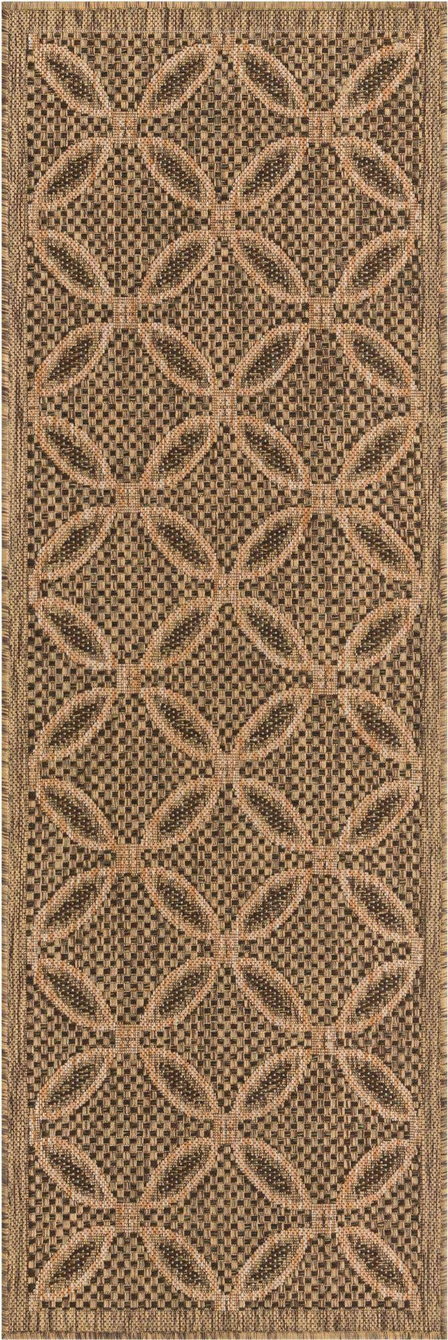 Light Brown 2' 2 x 6' 1 Outdoor Trellis Runner Area Rug Weather Resistant for Patio, Deck, Terrace, Balcony, Porch Geometric Design Water Safe Outside Carpet for Sale at Rug Engine