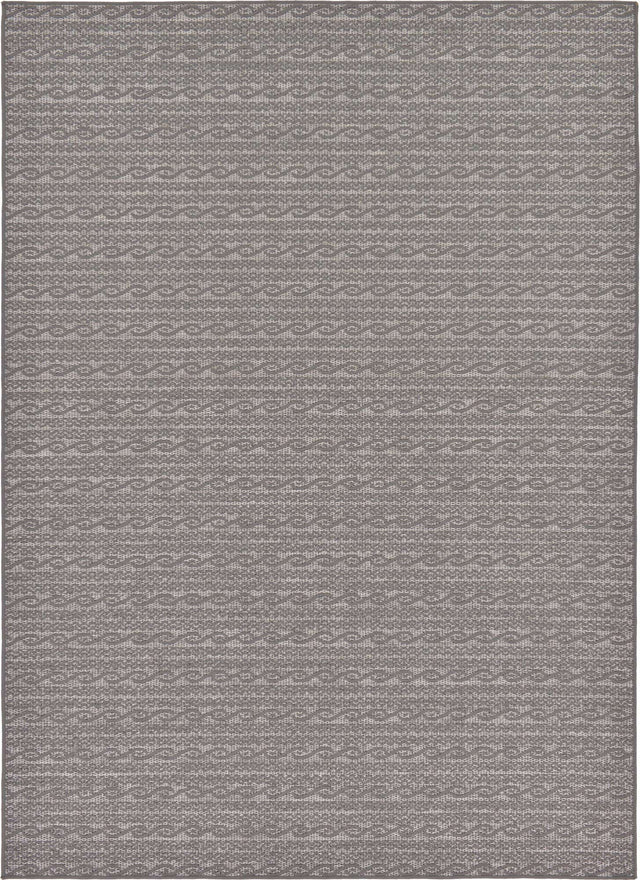 Gray 7' x 10' Outdoor Modern Rectangle Area Rug Weather Resistant for Patio, Deck, Terrace, Balcony, Porch 100% Polypropylene Modern Outside Carpet for Sale at Rug Engine