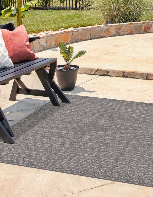 Gray 6' x 6' Outdoor Modern Square Area Rug Weather Resistant for Patio, Deck, Terrace, Balcony, Porch 100% Polypropylene Modern Outside Carpet for Sale at Rug Engine