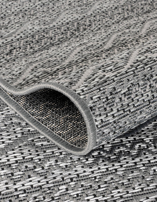 Gray 2' 2 x 6' 1 Outdoor Modern Runner Area Rug Weather Resistant for Patio, Deck, Terrace, Balcony, Porch 100% Polypropylene Modern Outside Carpet for Sale at Rug Engine