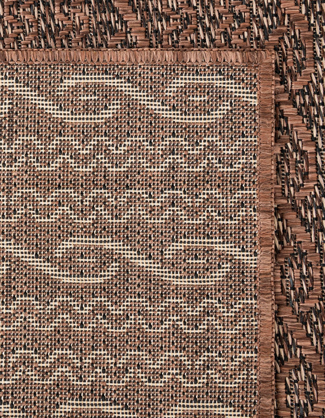 Brown 9' x 12' Outdoor Modern Rectangle Area Rug Weather Resistant for Patio, Deck, Terrace, Balcony, Porch 100% Polypropylene Modern Outside Carpet for Sale at Rug Engine
